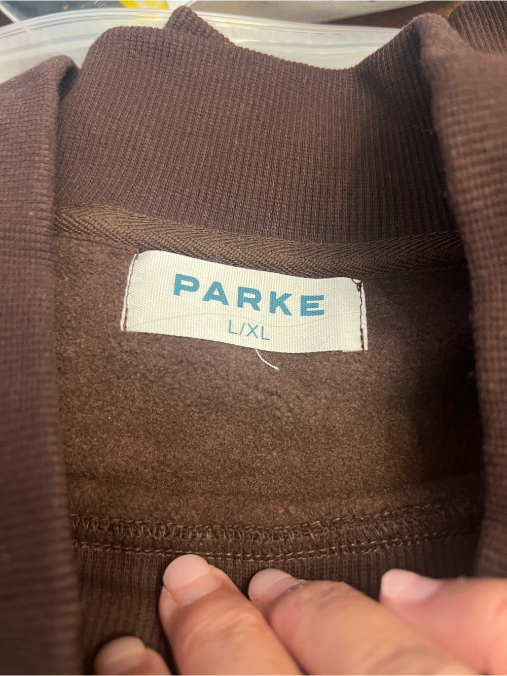Parke Austin Graphic Brown MOCKNECK L/XL - Picture 2 of 3